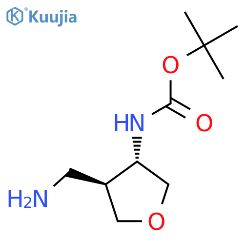 Tert-butyl N-[(3S,4S)-4-(aminomethyl)oxolan-3-yl]carbamate structure