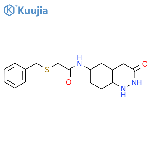 2-(benzylsulfanyl)-N-(3-oxo-2,3,5,6,7,8-hexahydrocinnolin-6-yl)acetamide structure