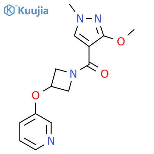 3-{1-(3-methoxy-1-methyl-1H-pyrazole-4-carbonyl)azetidin-3-yloxy}pyridine structure