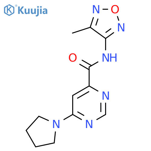 N-(4-methyl-1,2,5-oxadiazol-3-yl)-6-(pyrrolidin-1-yl)pyrimidine-4-carboxamide structure