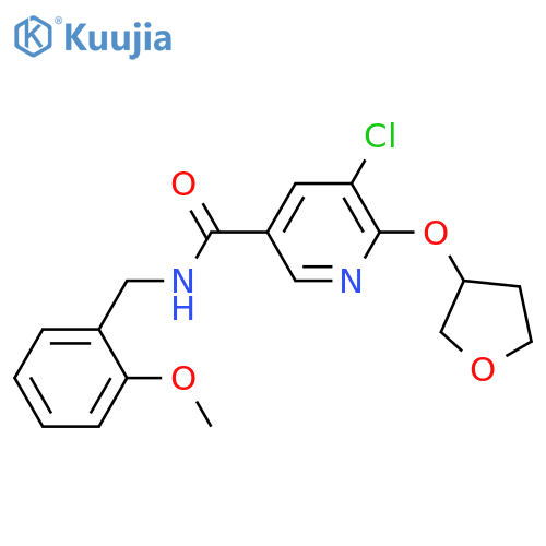 5-chloro-N-[(2-methoxyphenyl)methyl]-6-(oxolan-3-yloxy)pyridine-3-carboxamide structure
