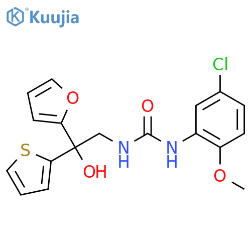 1-(5-chloro-2-methoxyphenyl)-3-2-(furan-2-yl)-2-hydroxy-2-(thiophen-2-yl)ethylurea structure