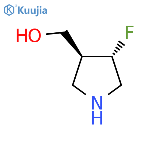 rac-(3R,4R)-4-fluoropyrrolidin-3-ylmethanol structure