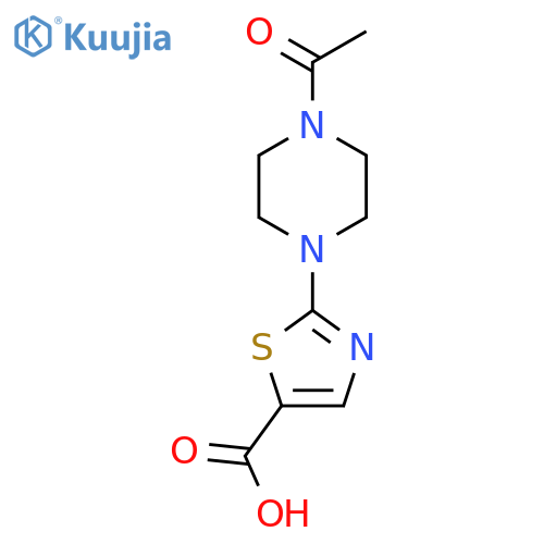 2-(4-acetylpiperazin-1-yl)-1,3-thiazole-5-carboxylic acid structure