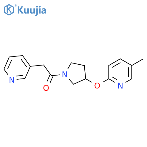 1-(3-((5-Methylpyridin-2-yl)oxy)pyrrolidin-1-yl)-2-(pyridin-3-yl)ethanone structure