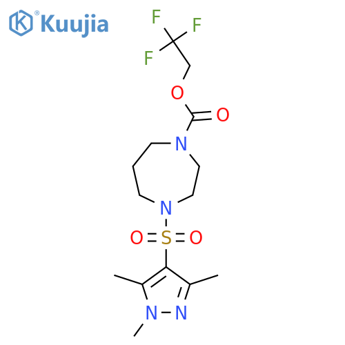 2,2,2-trifluoroethyl 4-(1,3,5-trimethyl-1H-pyrazol-4-yl)sulfonyl-1,4-diazepane-1-carboxylate structure