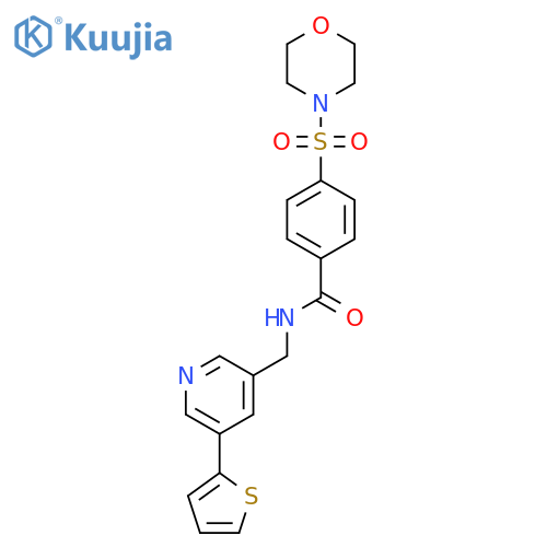4-(morpholine-4-sulfonyl)-N-{5-(thiophen-2-yl)pyridin-3-ylmethyl}benzamide structure