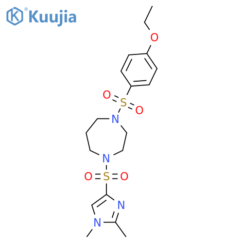 1-(1,2-dimethyl-1H-imidazol-4-yl)sulfonyl-4-(4-ethoxybenzenesulfonyl)-1,4-diazepane structure