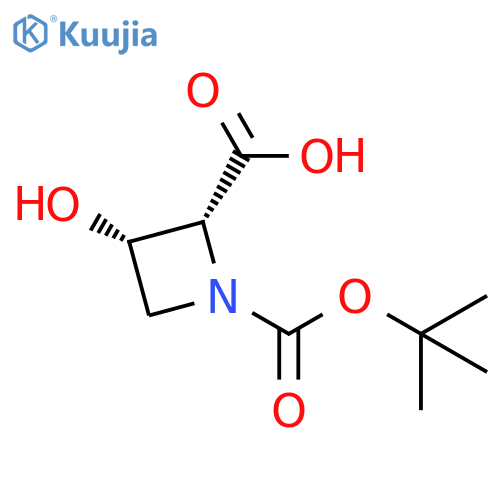 1,2-Azetidinedicarboxylic acid, 3-hydroxy-, 1-(1,1-dimethylethyl) ester, (2R,3S)-rel- structure