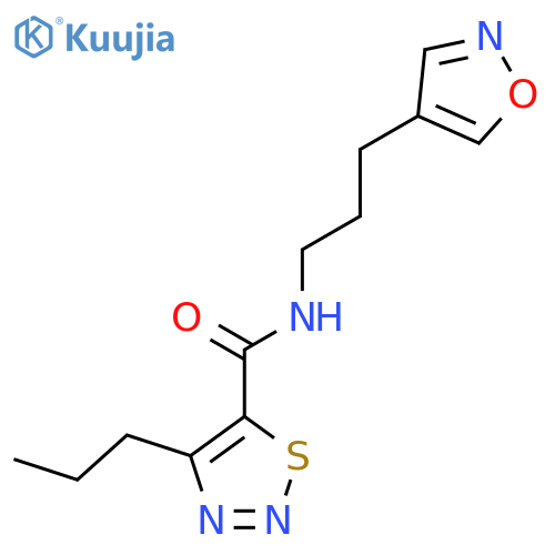 N-(3-(isoxazol-4-yl)propyl)-4-propyl-1,2,3-thiadiazole-5-carboxamide structure