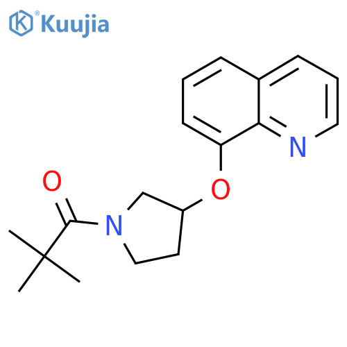 2,2-Dimethyl-1-(3-(quinolin-8-yloxy)pyrrolidin-1-yl)propan-1-one structure