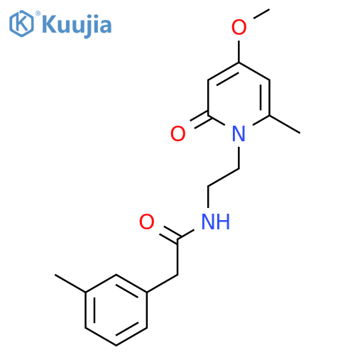 N-2-(4-methoxy-6-methyl-2-oxo-1,2-dihydropyridin-1-yl)ethyl-2-(3-methylphenyl)acetamide structure