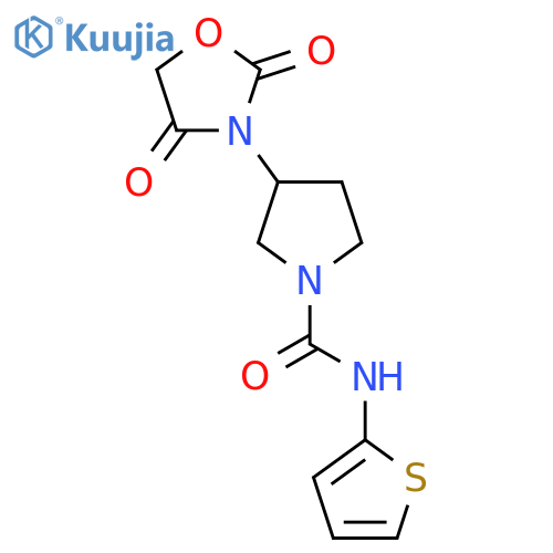 3-(2,4-dioxooxazolidin-3-yl)-N-(thiophen-2-yl)pyrrolidine-1-carboxamide structure