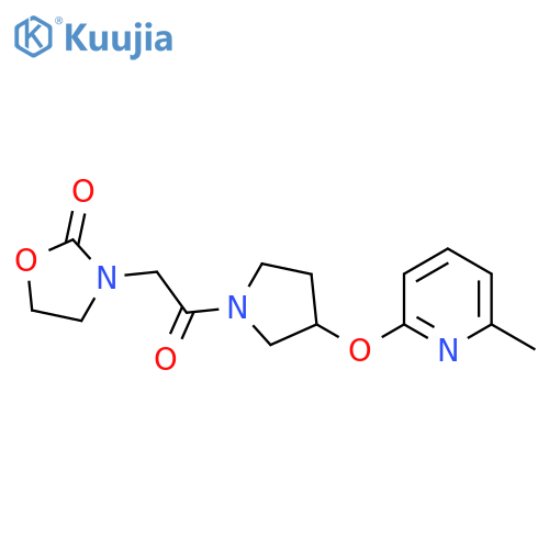 3-(2-(3-((6-Methylpyridin-2-yl)oxy)pyrrolidin-1-yl)-2-oxoethyl)oxazolidin-2-one structure