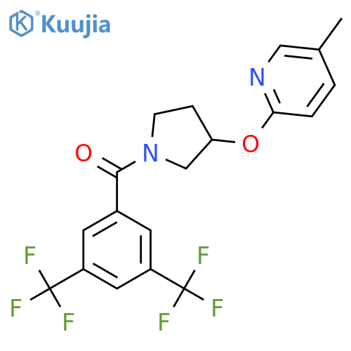 (3,5-Bis(trifluoromethyl)phenyl)(3-((5-methylpyridin-2-yl)oxy)pyrrolidin-1-yl)methanone structure