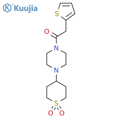 4-{4-2-(thiophen-2-yl)acetylpiperazin-1-yl}-1lambda6-thiane-1,1-dione structure