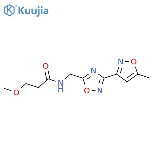 3-methoxy-N-{3-(5-methyl-1,2-oxazol-3-yl)-1,2,4-oxadiazol-5-ylmethyl}propanamide structure