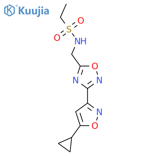 N-{3-(5-cyclopropyl-1,2-oxazol-3-yl)-1,2,4-oxadiazol-5-ylmethyl}ethane-1-sulfonamide structure