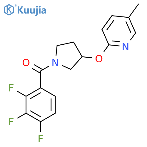 (3-((5-Methylpyridin-2-yl)oxy)pyrrolidin-1-yl)(2,3,4-trifluorophenyl)methanone structure
