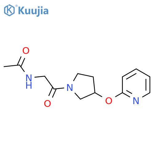 N-(2-oxo-2-(3-(pyridin-2-yloxy)pyrrolidin-1-yl)ethyl)acetamide structure