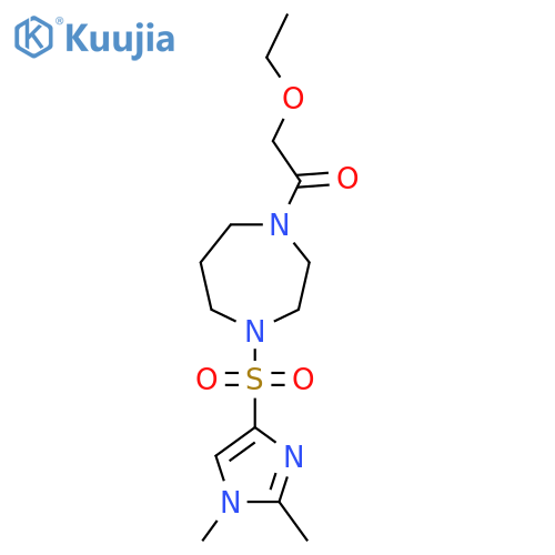 1-{4-(1,2-dimethyl-1H-imidazol-4-yl)sulfonyl-1,4-diazepan-1-yl}-2-ethoxyethan-1-one structure