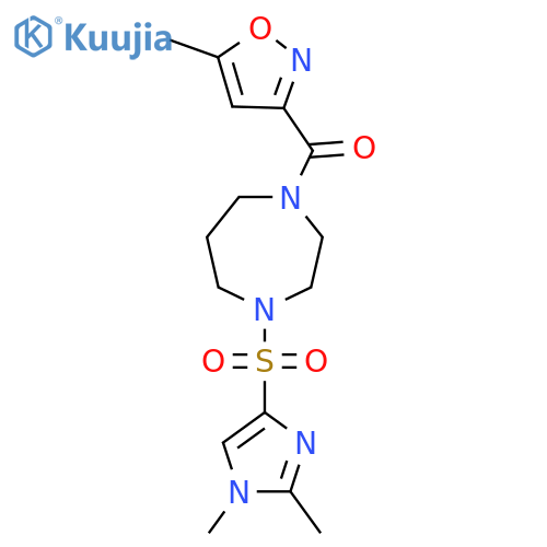 1-(1,2-dimethyl-1H-imidazol-4-yl)sulfonyl-4-(5-methyl-1,2-oxazole-3-carbonyl)-1,4-diazepane structure