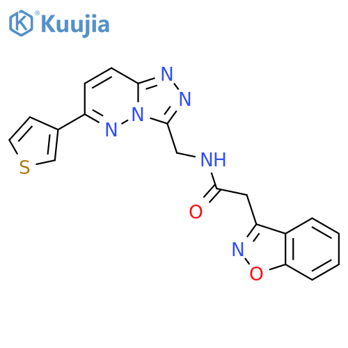 2-(1,2-benzoxazol-3-yl)-N-{6-(thiophen-3-yl)-1,2,4triazolo4,3-bpyridazin-3-ylmethyl}acetamide structure