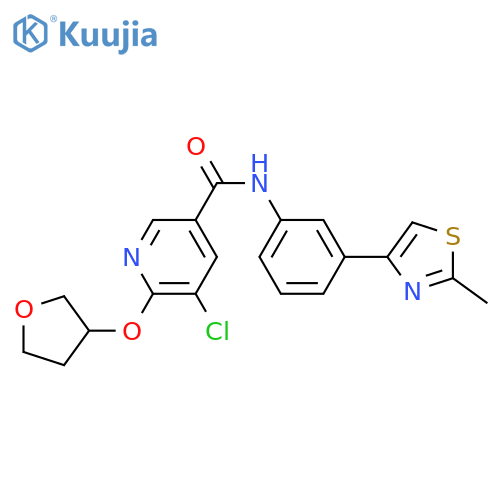 5-chloro-N-[3-(2-methyl-1,3-thiazol-4-yl)phenyl]-6-(oxolan-3-yloxy)pyridine-3-carboxamide structure