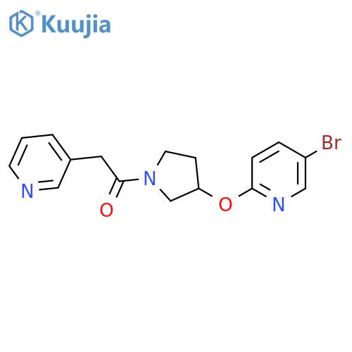 1-(3-((5-Bromopyridin-2-yl)oxy)pyrrolidin-1-yl)-2-(pyridin-3-yl)ethanone structure