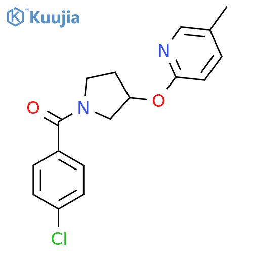 (4-Chlorophenyl)(3-((5-methylpyridin-2-yl)oxy)pyrrolidin-1-yl)methanone structure