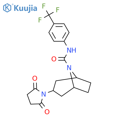 3-(2,5-dioxopyrrolidin-1-yl)-N-[4-(trifluoromethyl)phenyl]-8-azabicyclo[3.2.1]octane-8-carboxamide structure