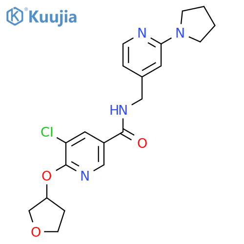 5-chloro-N-((2-(pyrrolidin-1-yl)pyridin-4-yl)methyl)-6-((tetrahydrofuran-3-yl)oxy)nicotinamide structure