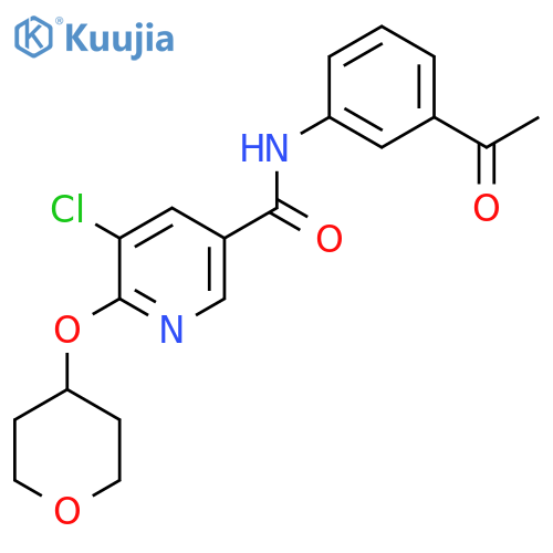 N-(3-acetylphenyl)-5-chloro-6-((tetrahydro-2H-pyran-4-yl)oxy)nicotinamide structure