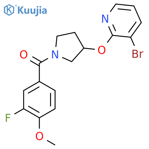(3-((3-Bromopyridin-2-yl)oxy)pyrrolidin-1-yl)(3-fluoro-4-methoxyphenyl)methanone structure