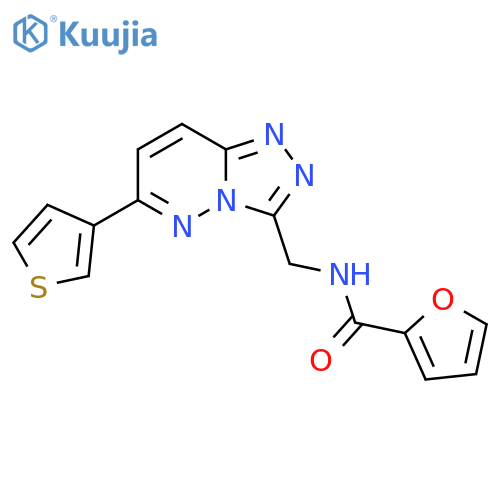 N-{6-(thiophen-3-yl)-1,2,4triazolo4,3-bpyridazin-3-ylmethyl}furan-2-carboxamide structure