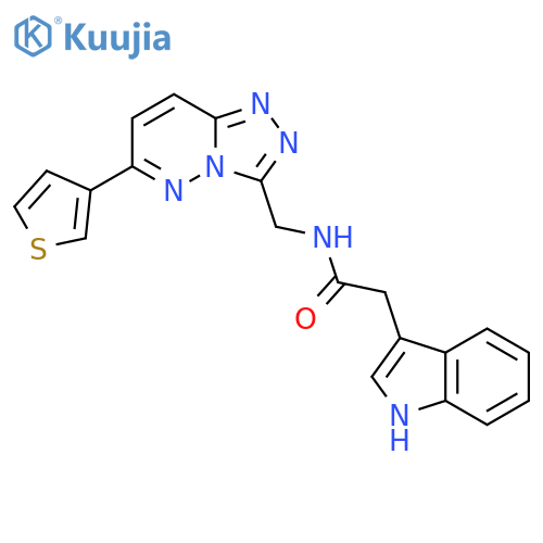 2-(1H-indol-3-yl)-N-{6-(thiophen-3-yl)-1,2,4triazolo4,3-bpyridazin-3-ylmethyl}acetamide structure