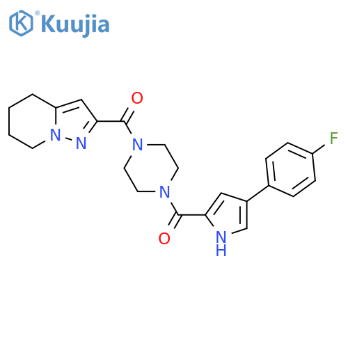 1-[4-(4-fluorophenyl)-1H-pyrrole-2-carbonyl]-4-{4H,5H,6H,7H-pyrazolo[1,5-a]pyridine-2-carbonyl}piperazine structure