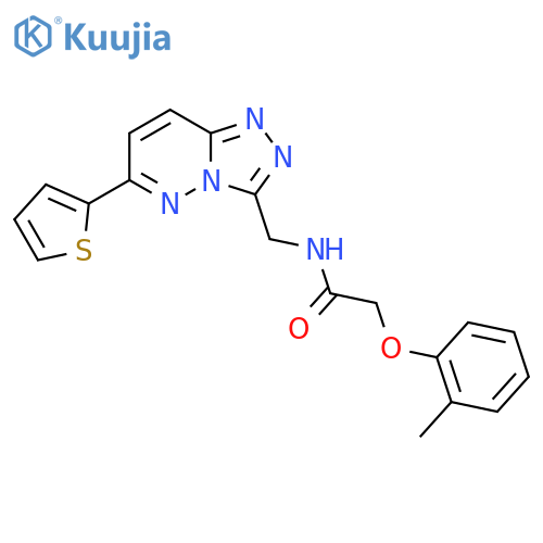 2-(2-methylphenoxy)-N-{6-(thiophen-2-yl)-1,2,4triazolo4,3-bpyridazin-3-ylmethyl}acetamide structure