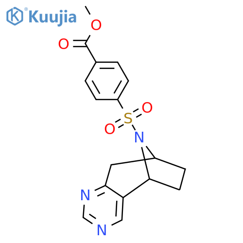 methyl 4-(((5R,8S)-6,7,8,9-tetrahydro-5H-5,8-epiminocyclohepta[d]pyrimidin-10-yl)sulfonyl)benzoate structure