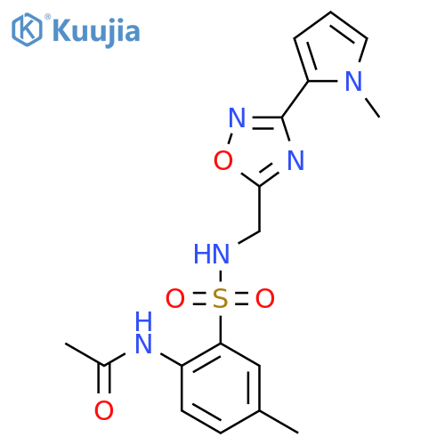 N-4-methyl-2-({3-(1-methyl-1H-pyrrol-2-yl)-1,2,4-oxadiazol-5-ylmethyl}sulfamoyl)phenylacetamide structure
