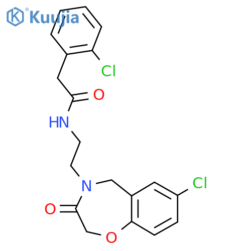 N-[2-(7-chloro-3-oxo-2,3,4,5-tetrahydro-1,4-benzoxazepin-4-yl)ethyl]-2-(2-chlorophenyl)acetamide structure