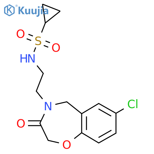 N-2-(7-chloro-3-oxo-2,3,4,5-tetrahydro-1,4-benzoxazepin-4-yl)ethylcyclopropanesulfonamide structure