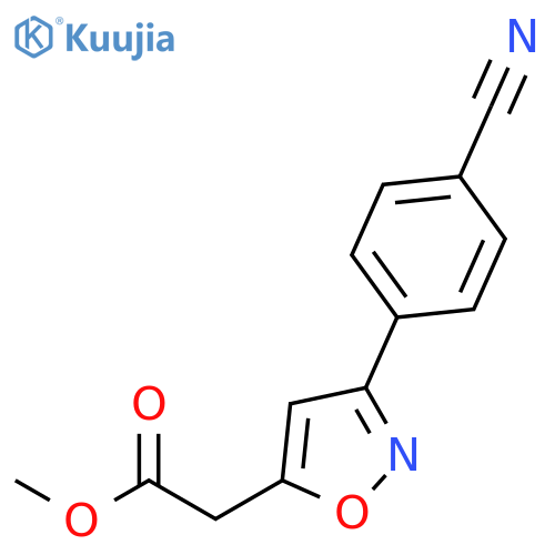 5-Isoxazoleacetic acid, 3-(4-cyanophenyl)-, methyl ester structure
