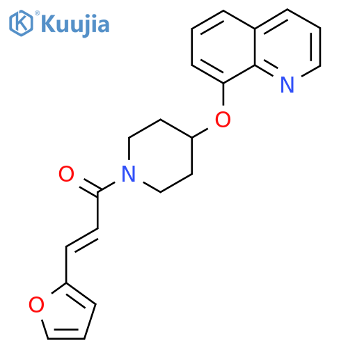 (E)-3-(furan-2-yl)-1-(4-(quinolin-8-yloxy)piperidin-1-yl)prop-2-en-1-one structure