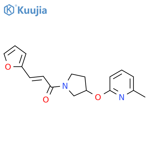 (E)-3-(furan-2-yl)-1-(3-((6-methylpyridin-2-yl)oxy)pyrrolidin-1-yl)prop-2-en-1-one structure