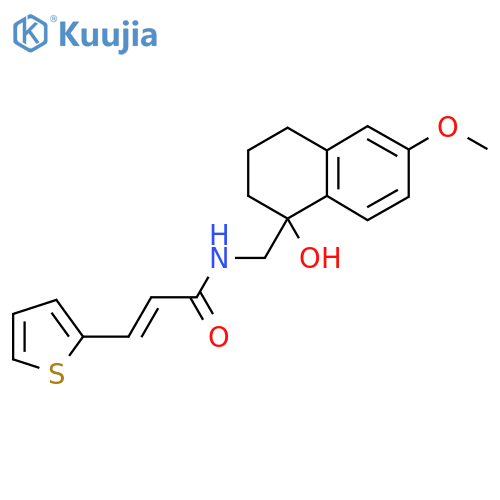 (2E)-N-(1-hydroxy-6-methoxy-1,2,3,4-tetrahydronaphthalen-1-yl)methyl-3-(thiophen-2-yl)prop-2-enamide structure