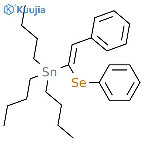 Stannane, tributyl[(1E)-2-phenyl-1-(phenylseleno)ethenyl]- structure