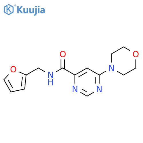 N-(furan-2-ylmethyl)-6-morpholin-4-ylpyrimidine-4-carboxamide structure