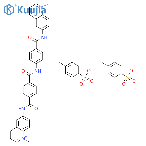 1-methyl-6-{[4-({4-[(1-methylquinolinium-6-yl)carbamoyl]benzoyl}amino)benzoyl]amino}quinolinium bis(4-methylbenzenesulfonate) structure