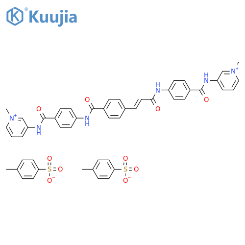 1-methyl-3-[({4-[({4-[(1E)-3-({4-[(1-methylpyridinium-3-yl)carbamoyl]phenyl}amino)-3-oxoprop-1-en-1-yl]phenyl}carbonyl)amino]phenyl}carbonyl)amino]pyridinium bis(4-methylbenzenesulfonate) structure